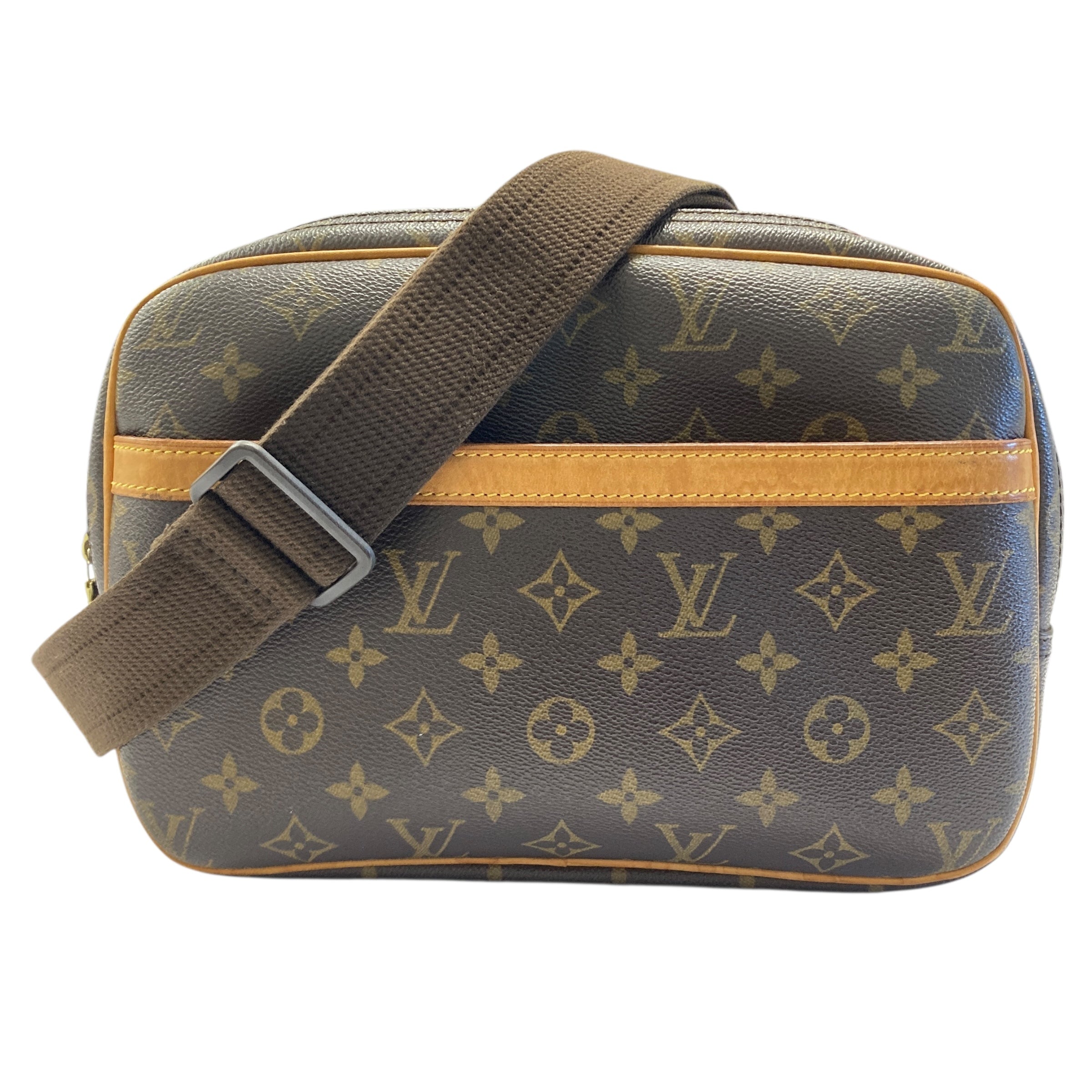 LOUIS VUITTON 路易威登 M45254 Reporter PM PVC帆布 肩背包 棕色老花