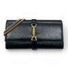 GUCCI 古馳 652681 JACKIE 1961 鍊條長夾 皮革 黑色 金扣