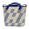 HERMES 愛馬仕 CABAS H BIAIS 27 帆布側背包 帆布 藍色系