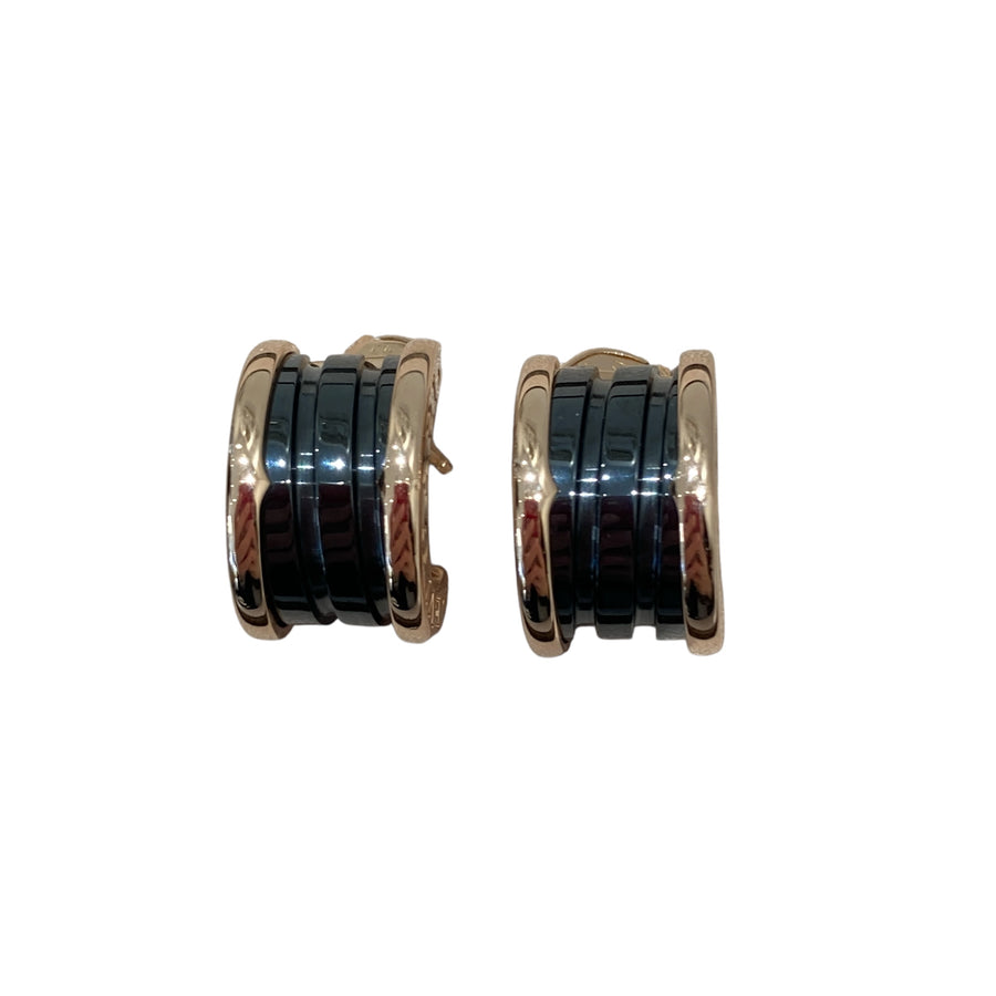 BVLGARI 寶格麗 B-ZERO EARRINGS 玫瑰金/黑陶瓷