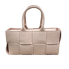 BOTTEGA VENETA 寶緹嘉 EAST-WEST ARCO TOTE BAG MINI 迷你編織格紋托特包 粉色 金釦