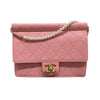 CHANEL 香奈兒 PEARL CHAIN FLAP BAG 珍珠鏈條口蓋包 山羊皮 櫻花粉 金釦