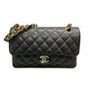 CHANEL 香奈兒 A01113 CLASSIC FLAP BAG 翻蓋肩背包  荔枝牛皮 黑色 金釦