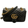 GUCCI 古馳 446744 MARMONT 馬蒙肩背包 羊皮 黑色 金釦
