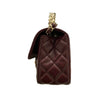 CHANEL 香奈兒 TOP HANDLE FLAP BAG MINI CF手提鑽把斜背包迷你 小羊皮 酒紫色 淺金釦