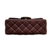 CHANEL 香奈兒 TOP HANDLE FLAP BAG MINI CF手提鑽把斜背包迷你 小羊皮 酒紫色 淺金釦