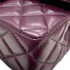 CHANEL 香奈兒 TOP HANDLE FLAP BAG MINI CF手提鑽把斜背包迷你 小羊皮 酒紫色 淺金釦