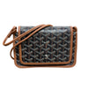 GOYARD 高雅德 GOYARDINE PLUMET 口袋錢包斜背包 牛皮 棕色 銀釦