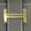 HERMES 愛馬仕 K刻 BÉARN短夾 皮革 大象灰 金釦