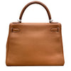 HERMES 愛馬仕 K刻 KELLY28 皮革 金棕色 銀釦