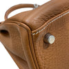 HERMES 愛馬仕 K刻 KELLY28 皮革 金棕色 銀釦