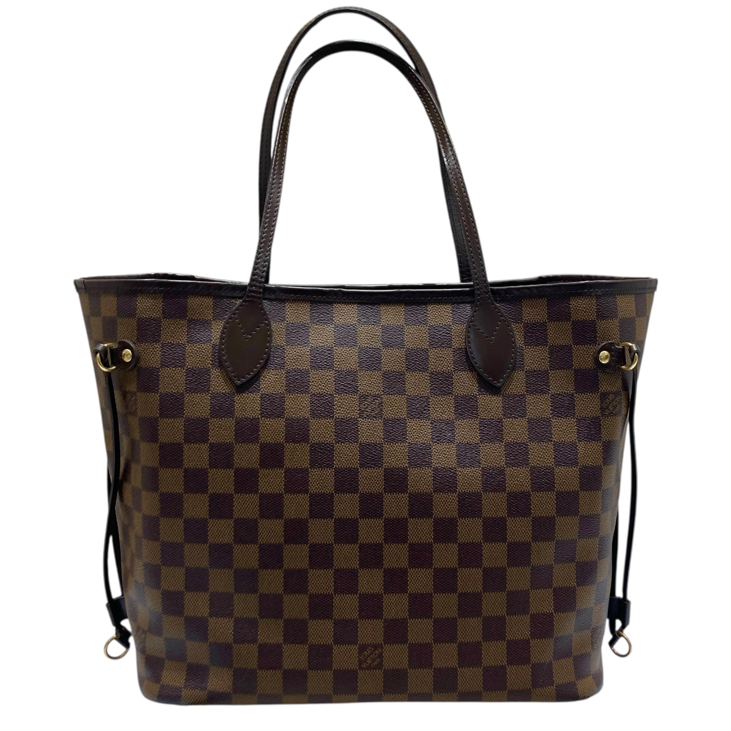LOUIS VUITTON 路易威登 N41358 NEVERFULL MM 棋盤格托特包 棕色 金釦