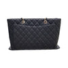 CHANEL 香奈兒 GST TOTE BAG 托特包 荔枝牛皮 黑色 銀釦