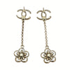 CHANEL 香奈兒 ARRIVAL CRYSTAL PEARL CC EARRINGS 山茶花流蘇水鑽珍珠耳針 合金