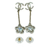 CHANEL 香奈兒 ARRIVAL CRYSTAL PEARL CC EARRINGS 山茶花流蘇水鑽珍珠耳針 合金