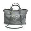 CHANEL 香奈兒 Deauville Tote 沙灘包 帆布 托特包 莫蘭迪色 銀釦