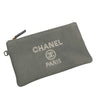 CHANEL 香奈兒 Deauville Tote 沙灘包 帆布 托特包 莫蘭迪色 銀釦