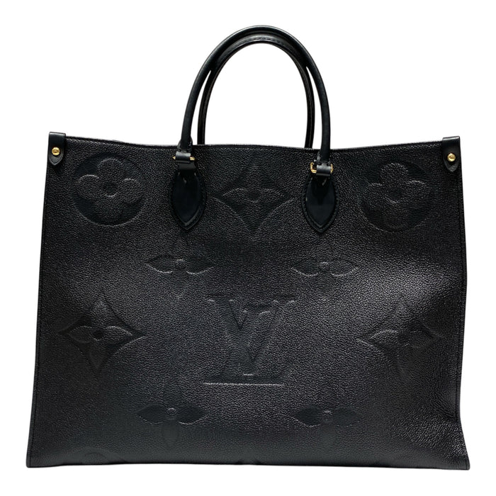 LOUIS VUITTON 路易威登 On The Go GM 托特包 壓紋牛皮 黑色 老花 金釦