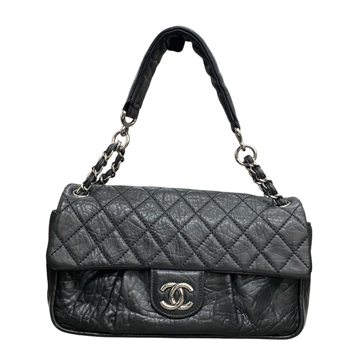 CHANEL 香奈兒 Lady Braid Flap Bag 手提包 皮革 黑色 銀釦