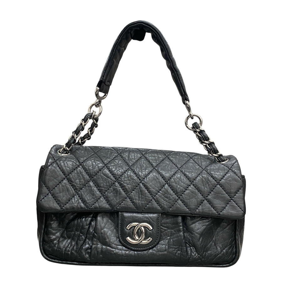 CHANEL 香奈兒 Lady Braid Flap Bag 手提包 皮革 黑色 銀釦