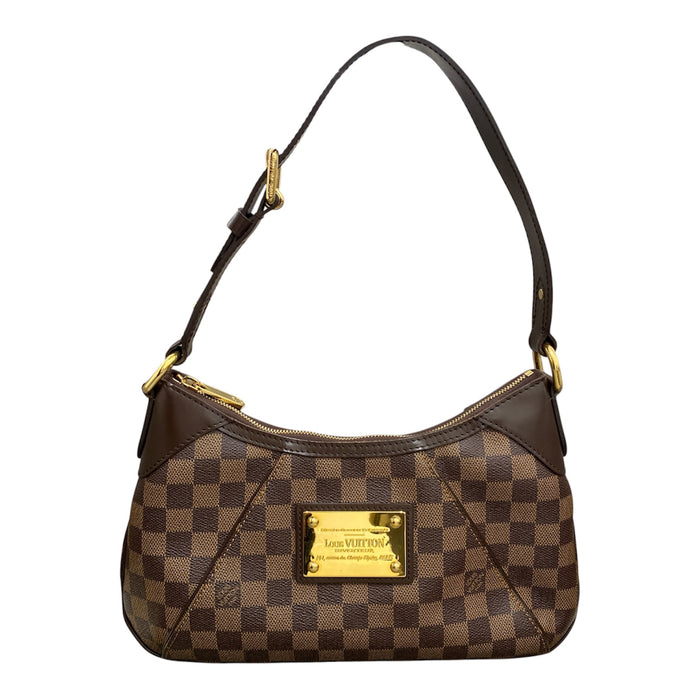 LOUIS VUITTON 路易威登  側背包 Thames PM 棕色棋盤格 帆布 PVC 金釦