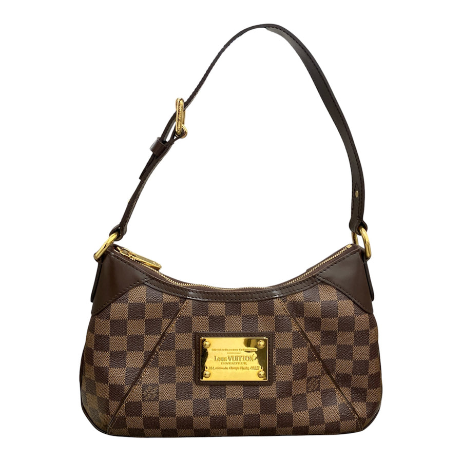 LOUIS VUITTON 路易威登  側背包 Thames PM 棕色棋盤格 帆布 PVC 金釦