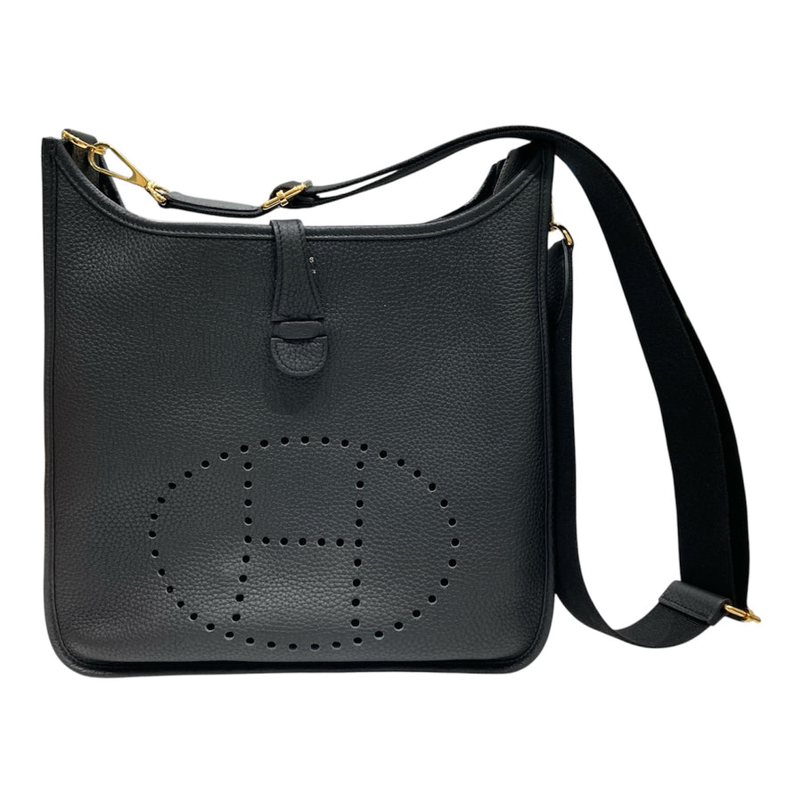 HERMES 愛馬仕 Evelyne III 29 肩背包 牛皮 黑色 金釦