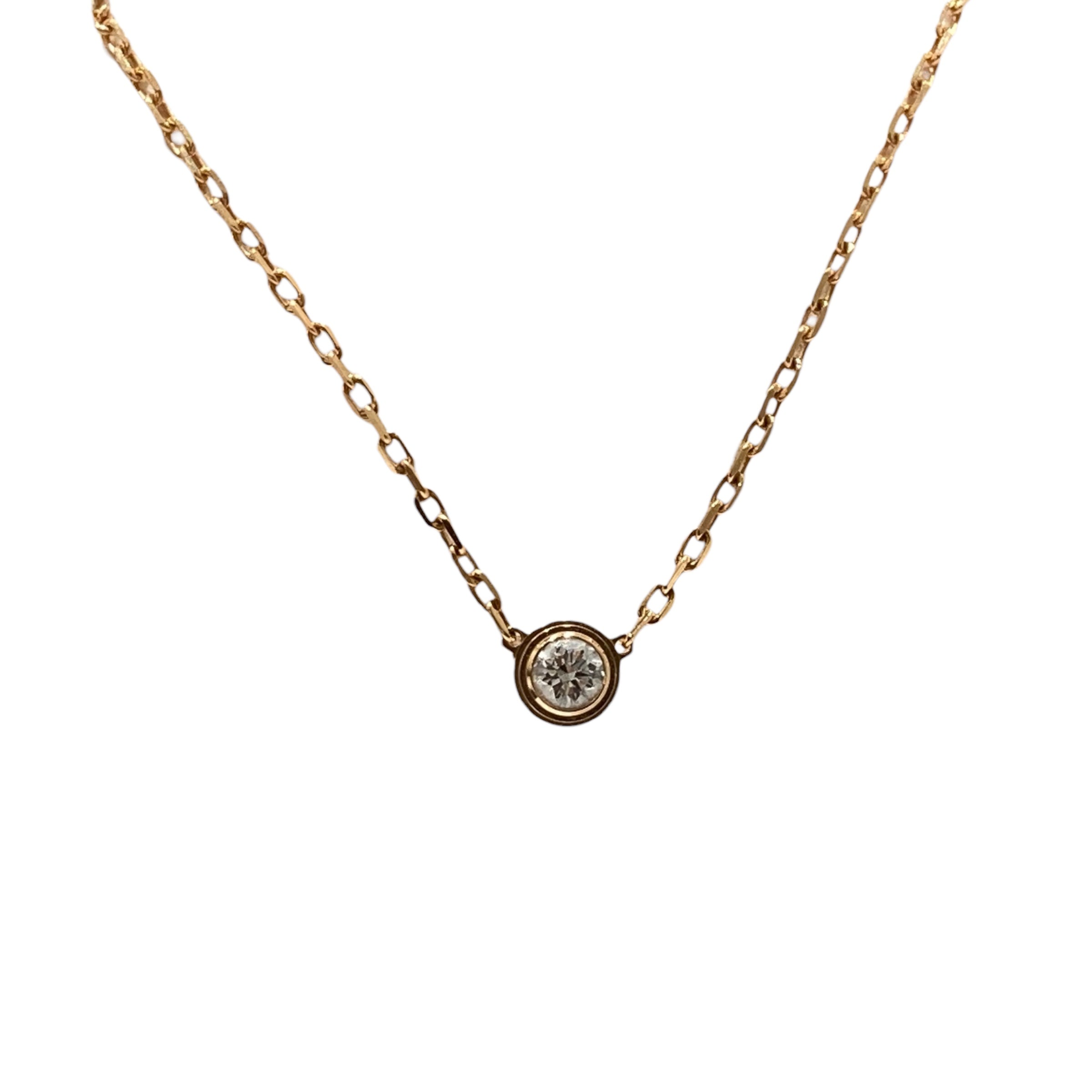 CARTIER 卡地亞 B7215700 DAMOUR 單鑽項鍊 18K