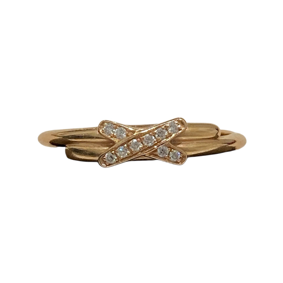 CHAUMET 尚美 JEUX DE LIENS系列 蝴蝶結戒指 18K玫瑰金 鑽石 #51