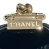CHANEL 香奈兒 BOY MINI 山形紋迷你翻蓋包 荔枝牛皮 黑色 淺金釦