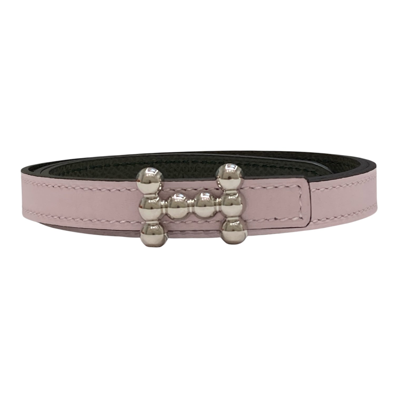 HERMES 愛馬仕 U刻 BELT 細皮帶 70CM 夢幻紫 銀釦