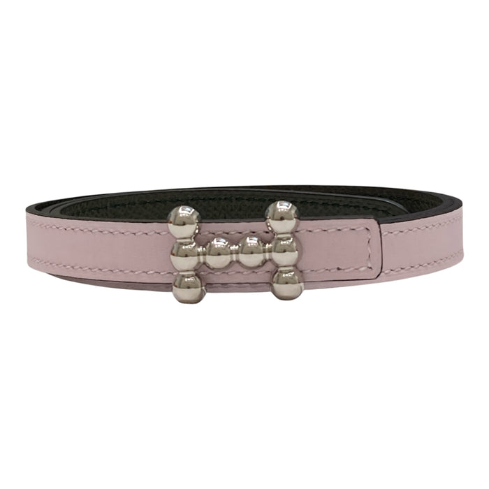 HERMES 愛馬仕 U刻 BELT 細皮帶 70CM 夢幻紫 銀釦