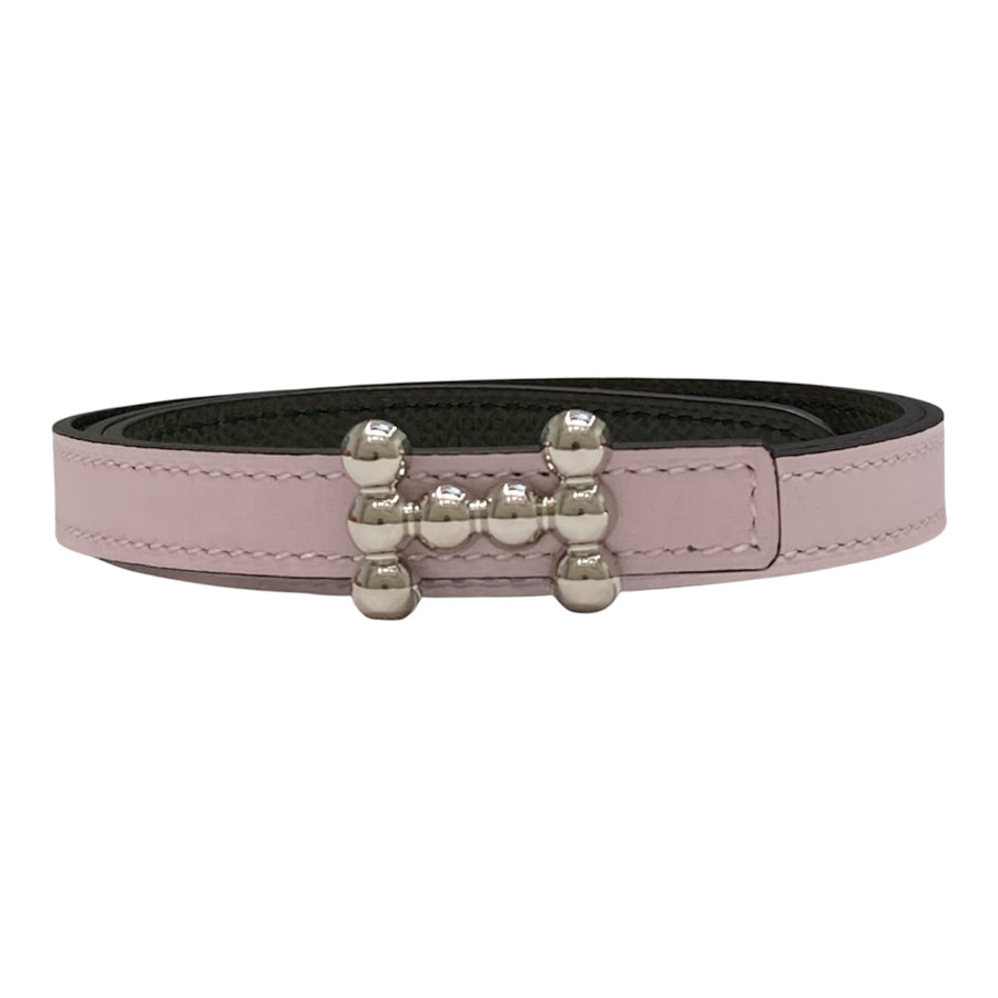 HERMES 愛馬仕 U刻 BELT 細皮帶 70CM 夢幻紫 銀釦