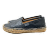 GUCCI 古馳 454703 SIGNATURE SHOES 黑色皮革草編漁夫鞋 SIZE 35 1/2