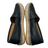 GUCCI 古馳 454703 SIGNATURE SHOES 黑色皮革草編漁夫鞋 SIZE 35 1/2