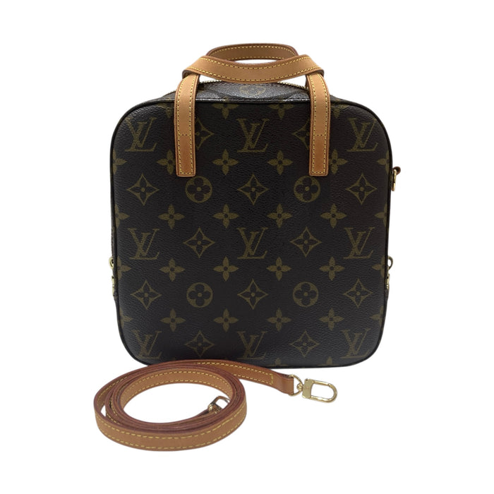 LOUIS VUITTON 路易威登 M47500 SPONTINI 2WAY  MONOGRAM BAG 老花手提肩背包 PVC帆布 棕色 金釦