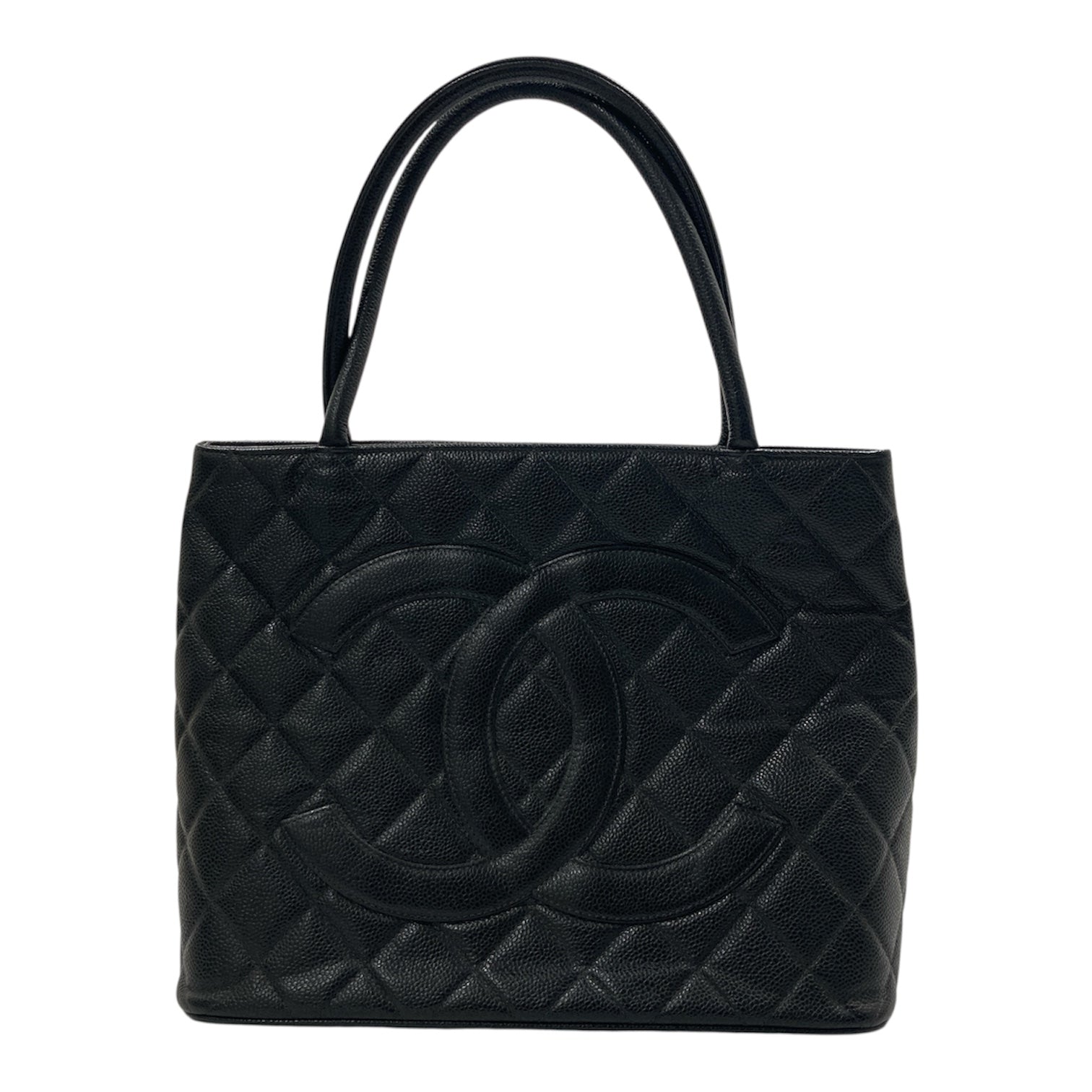 CHANEL 香奈兒 托特包 黑色 牛皮 銀釦