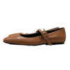 HERMES 愛馬仕 H242047Z 1W400 JANE BALLET FLAT 珍妮鞋 皮革 金棕色 銀釦