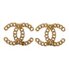 CHANEL 香奈兒 VINTAGE CHANEL CC CHAIN LINK PEARL CLIP-ON EARRINGS 復古鏈條雙C珍珠耳針 合金 珍珠 金色