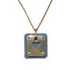 HERMES 愛馬仕 Z刻 H081865CDJ7 AS DE COEUR PENDANT 心形皮革項鍊  SWIFT 小牛皮 合金 藍金