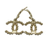 CHANEL 香奈兒 AB7783 CC LOGO BEADED DROP HOOP EARRINGS 雙C圓珠吊墜耳環 合金 米金色