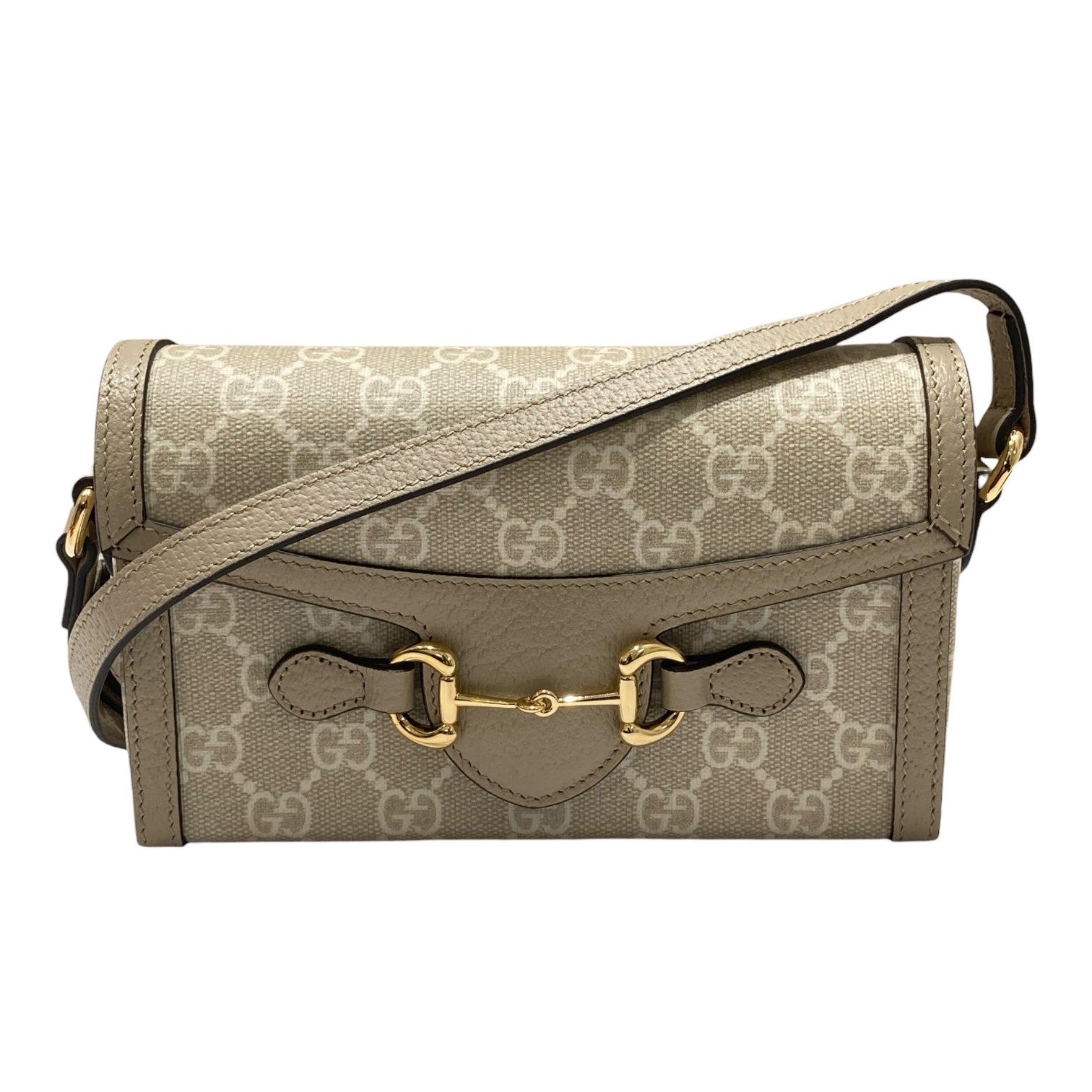 GUCCI 古馳 699296 HORSEBIT MINI BAG 1955 系列迷你手袋 SUPREME帆布 皮革 米色 金釦