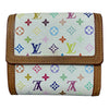 LOUIS VUITTON 路易威登 村上隆系列 白三彩 三折短夾
