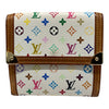 LOUIS VUITTON 路易威登 村上隆系列 白三彩 三折短夾