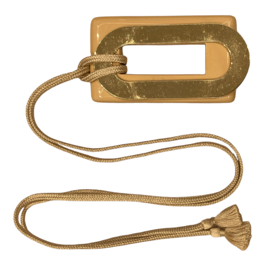 HERMES 愛馬仕 RESIN RECTANGLE 造型項鍊 合金 粉色