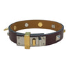 HERMES 愛馬仕 MINI DOG ANNEAUX 鉚釘手環 皮革 紫色