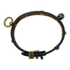 HERMES 愛馬仕 MINI DOG ANNEAUX 鉚釘手環 皮革 紫色