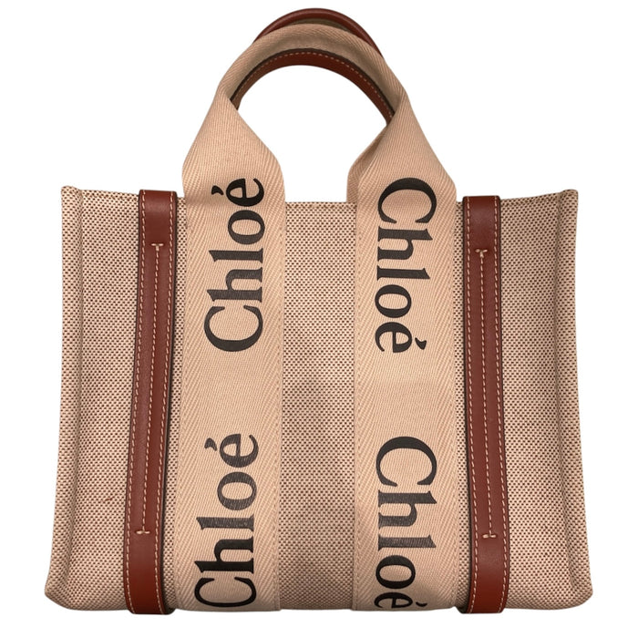 CHLOE 克羅伊 WOODY 迷你帆布托特包 帆布 棕色
