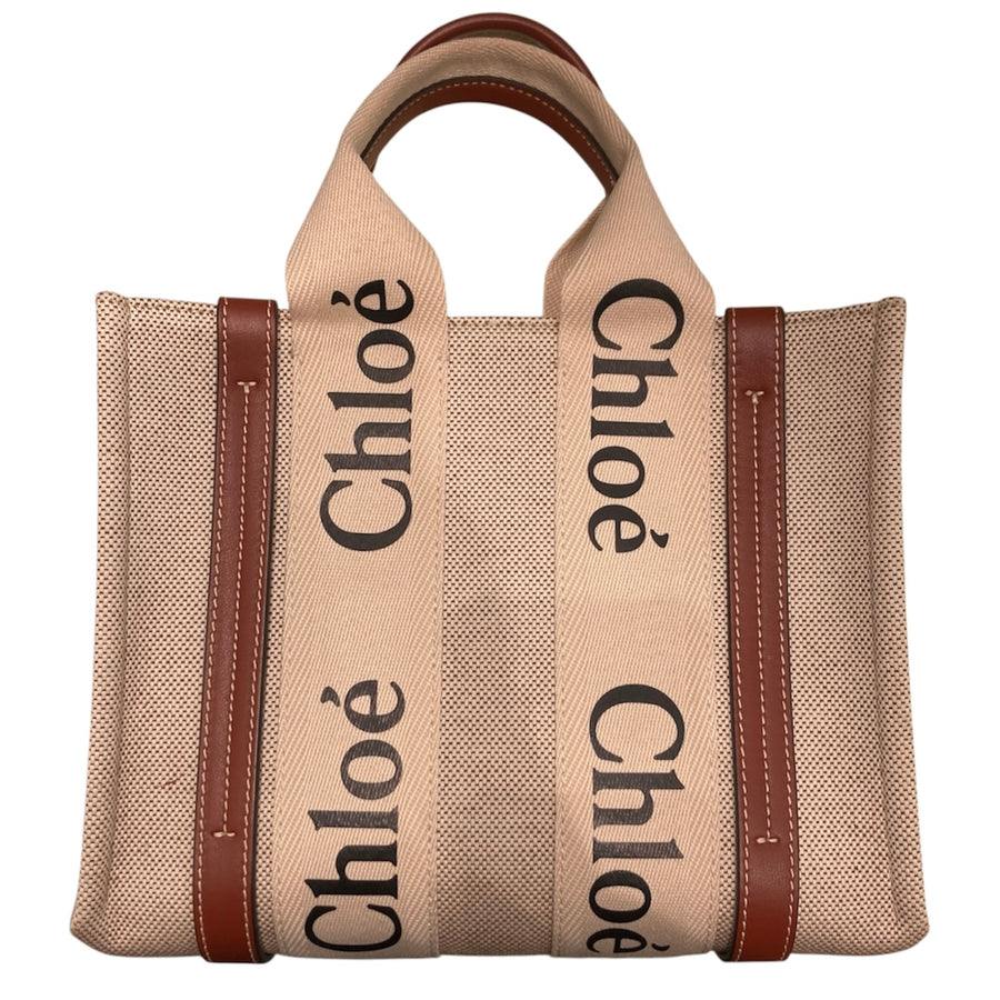 CHLOE 克羅伊 WOODY 迷你帆布托特包 帆布 棕色