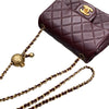 CHANEL 香奈兒 MATELASSE MINI 金球方胖子 羊皮 酒紅色 金釦